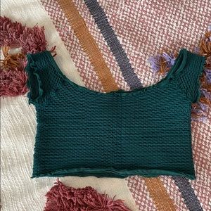 Free People Green Crop Top